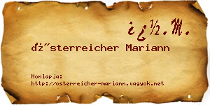 Österreicher Mariann névjegykártya