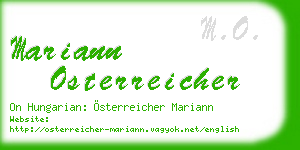 mariann osterreicher business card