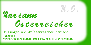 mariann osterreicher business card